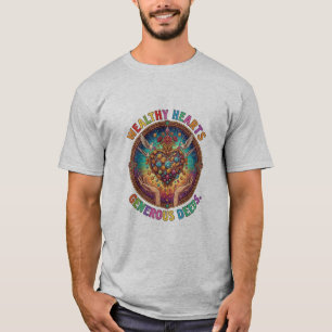 Wealthy Hearts Generous Deeds Sacred Heart Emblem  T-Shirt