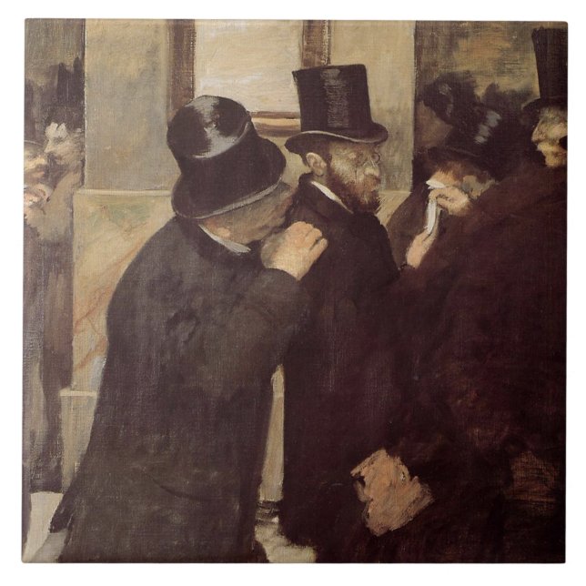 Wealthy Men at the Stock Exchange (by Edgar Degas) Tile (Front)