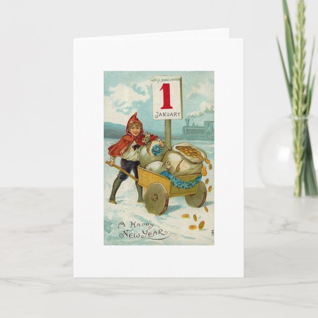 Wealthy New Year Holiday Card (Front)