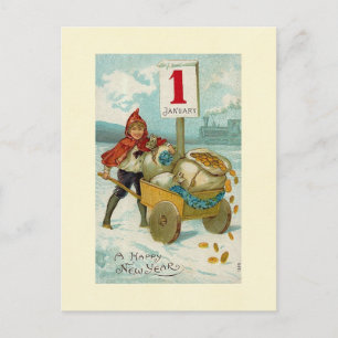 Wealthy New Year Holiday Postcard