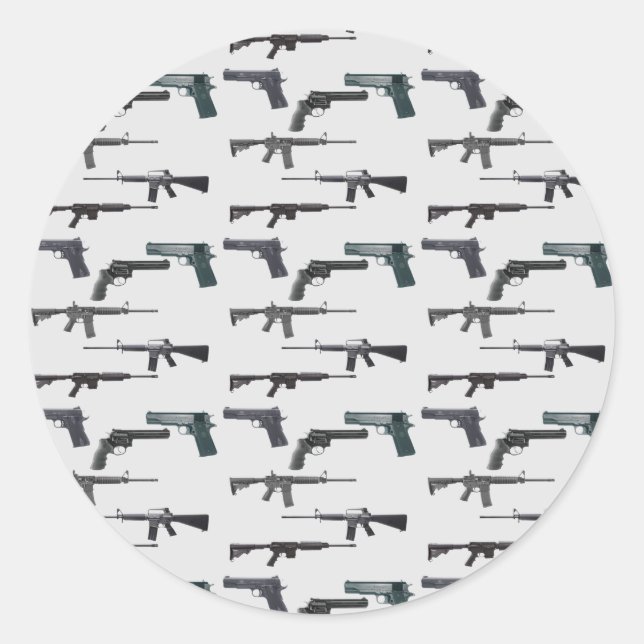 Weapons Collage Classic Round Sticker (Front)