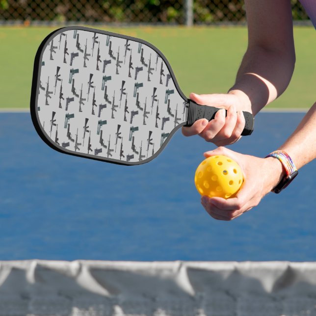 Weapons Collage Pickleball Paddle (Insitu)