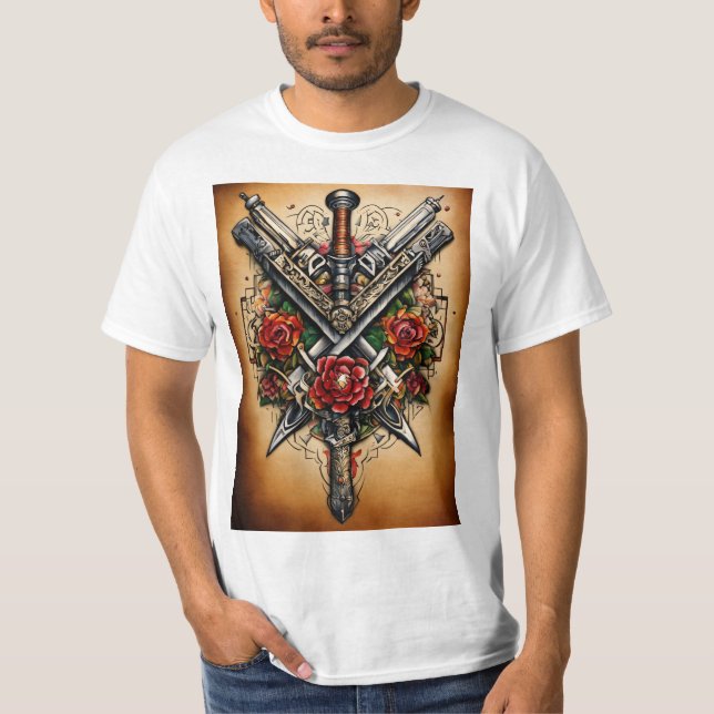 Weapons tattoo design T-Shirt (Front)