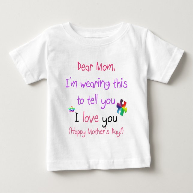 Wear a Love Letter to Mum Baby T-Shirt (Front)