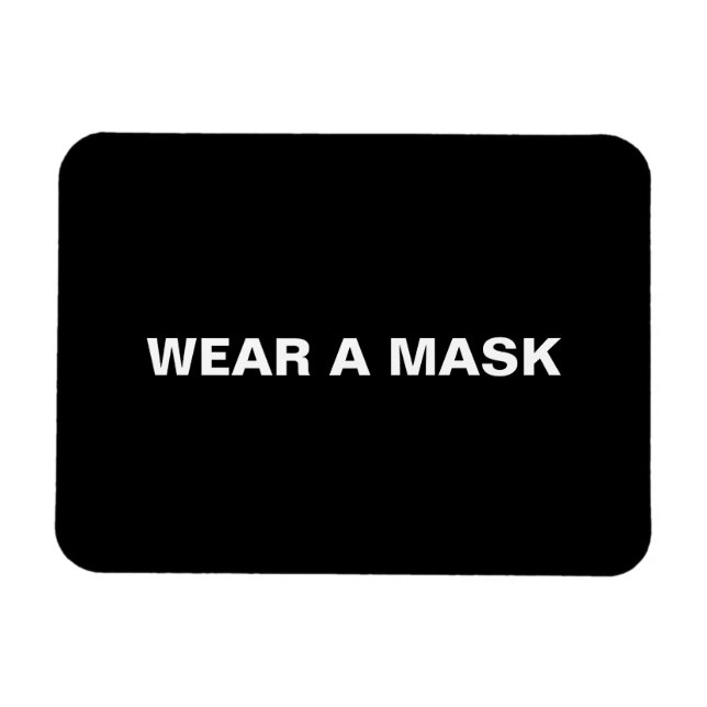 Wear a mask, black white minimalist magnet (Horizontal)