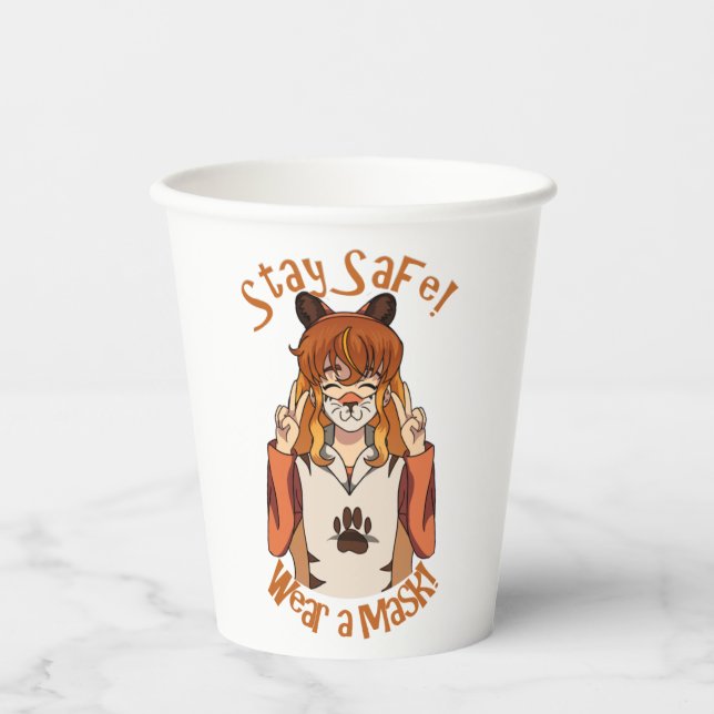 Wear a Mask! Paper Cups (Front)