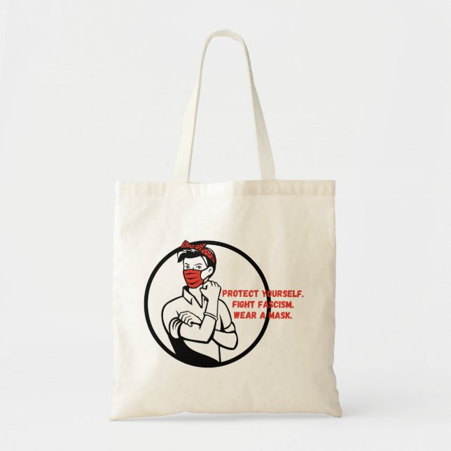 Wear a Mask Riveter Style Tote Bag (Front)