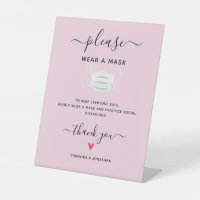 Wear a Mask Social Distancing Simple Wedding Heart