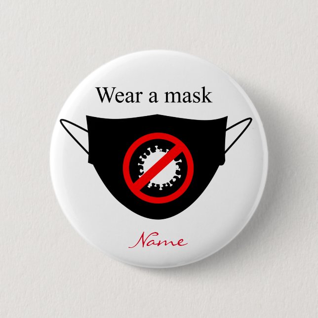 Wear a Mask Thunder_Cove 6 Cm Round Badge (Front)