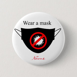 Wear a Mask Thunder_Cove 6 Cm Round Badge