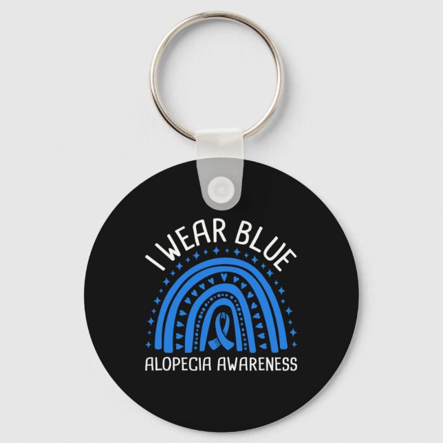 Wear Blue Alopecia Awareness  Key Ring (Front)