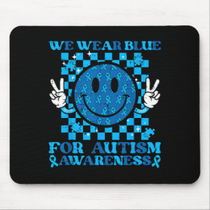 Wear Blue Autism Awareness Smile Peace ASD Men Mouse Pad