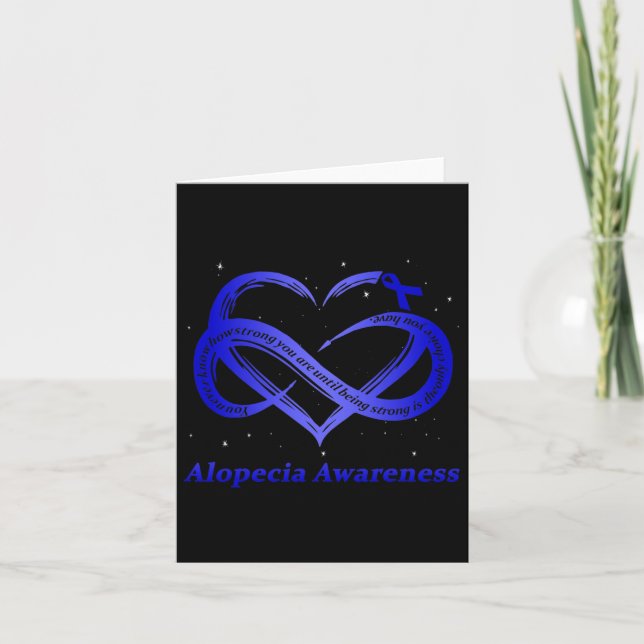 Wear Blue For Alopecia Awareness Warrior  Card (Front)