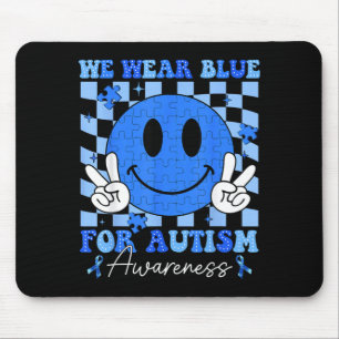 Wear Blue for Autism Awareness Smile Face Autistic Mouse Pad