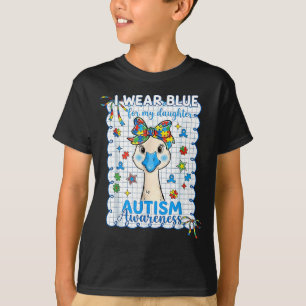 Wear Blue for Daughter Autism Awareness Bow Goose T-Shirt