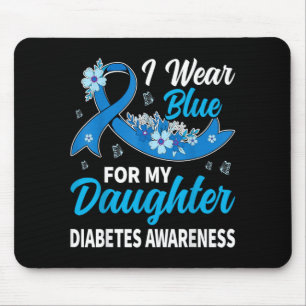 Wear Blue For Daughter Diabetes Awareness Graphic Mouse Pad
