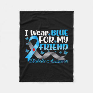 Wear blue for friend diabetes awareness blue fleece blanket