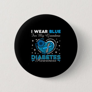Wear blue for grandma diabetes awareness blue 6 cm round badge