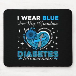 Wear blue for grandma diabetes awareness blue mouse pad