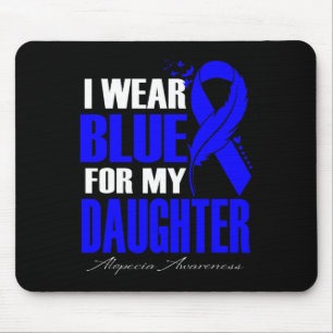 Wear Blue For My Daughter Alopecia Feather Mouse Pad