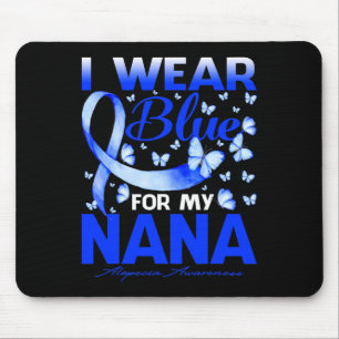 Wear Blue For My Nana Alopecia Awareness Butterfly Mouse Pad