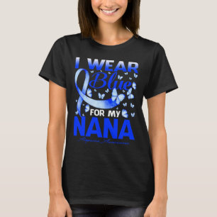 Wear Blue For My Nana Alopecia Awareness Butterfly T-Shirt