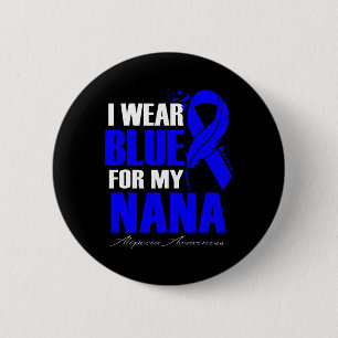 Wear Blue For My Nana Alopecia Feather  6 Cm Round Badge