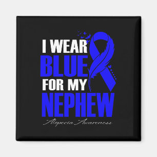 Wear Blue For My Nephew Alopecia Feather Magnet