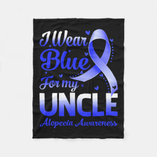 Wear Blue For My Uncle Alopecia Awareness Fleece Blanket