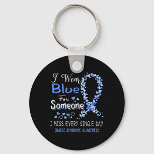 Wear Blue For Someone Charge Syndrome Awareness  Key Ring