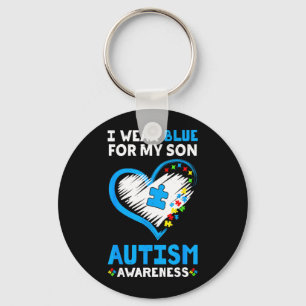 Wear Blue for Son Autism Awareness Family Matching Key Ring