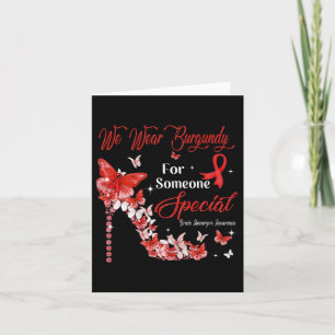 Wear Burgundy Butterflies Brain Aneurysm Awareness Card