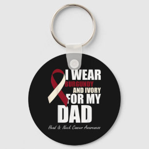 Wear Burgundy Ivory For Dad Oral Head Neck Cancer Key Ring