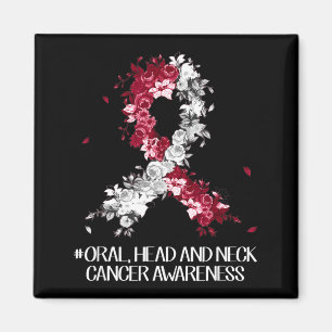 Wear Burgundy White Ribbon Oral Head Neck Cancer Magnet