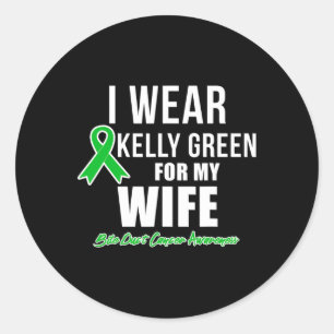 Wear For Wife Bile Duct Cancer Awareness  Classic Round Sticker