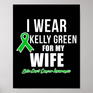 Wear For Wife Bile Duct Cancer Awareness Poster
