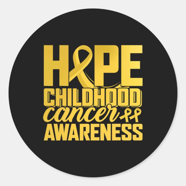 Wear Gold for Childhood Cancer Awareness Hope for  Classic Round Sticker (Front)