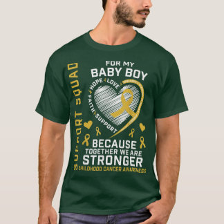 Wear Gold For My Son Baby Boy Support Squad Childh T-Shirt