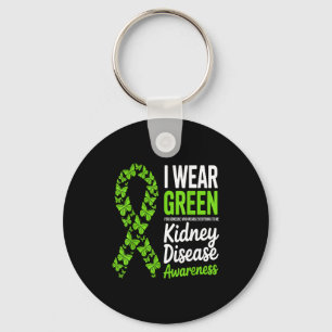 Wear green for kidney disease awareness support key ring
