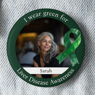 Wear Green for Liver Disease Awareness Photo 6 Cm Round Badge