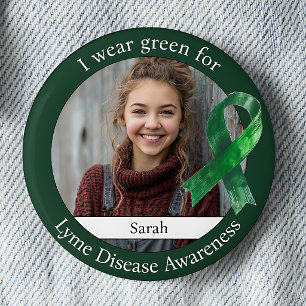 Wear Green for Lyme Disease Awareness Photo 6 Cm Round Badge