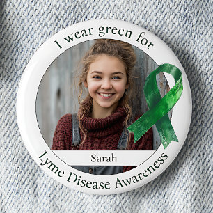 Wear Green for Lyme Disease Awareness Photo 6 Cm Round Badge