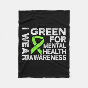 Wear Green For Mental Health Awareness 1  Fleece Blanket