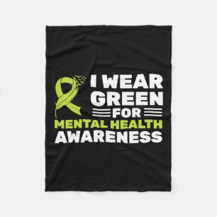 Wear Green For Mental Health Awareness Month Green Fleece Blanket