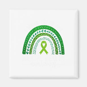 Wear Green For Mental Health Awareness Ribbon Rain Magnet