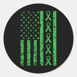 Wear Green For My Husband Kidney Disease Awareness Classic Round Sticker