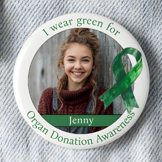 Wear Green for Organ Donation Awareness Photo 6 Cm Round Badge