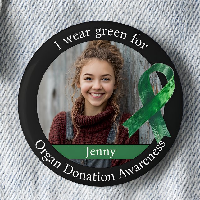 Wear Green for Organ Donation Awareness Photo 6 Cm Round Badge (Creator Uploaded)