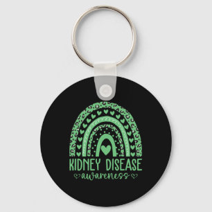 Wear Green Kidney Disease Awareness Month Leopard  Key Ring