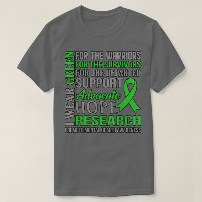 Wear Green Mental Health Awareness Supporter Graph T-Shirt (Design Front)